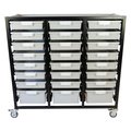 Storsystem Commercial Grade Mobile Bin Storage Cart with 24 Gray High Impact Polystyrene Bins/Trays CE2103DG-21S3DLG
